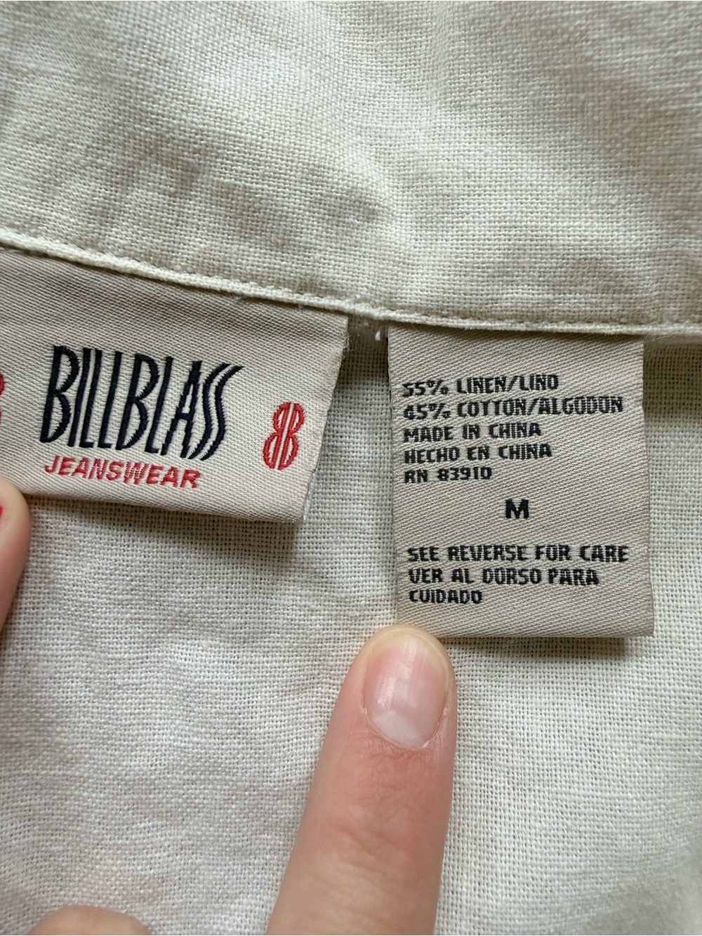 Vintage Bill Blass Cream linen cotton denim jacket - Picture 4 of 6